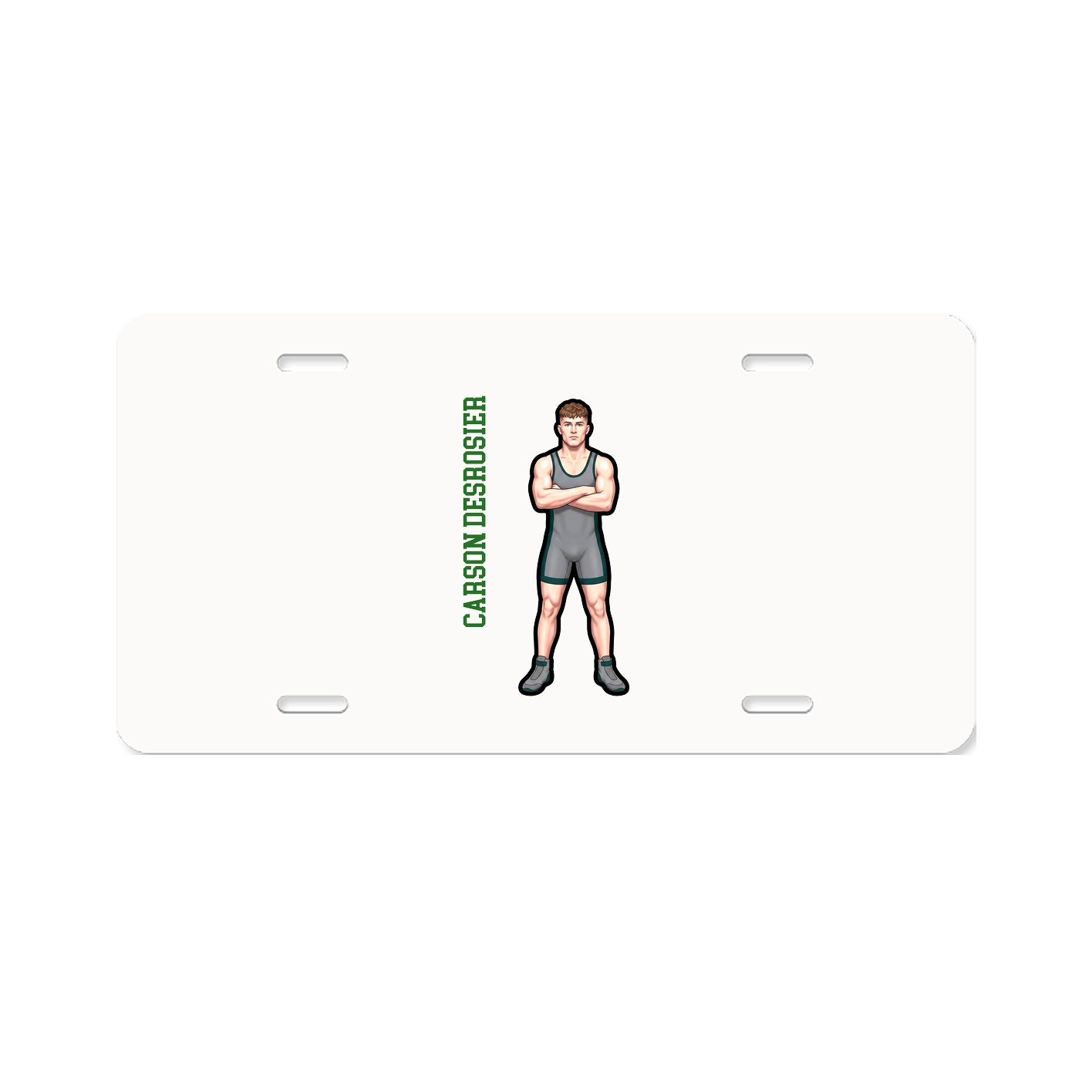 License Plate — Name Vertical in Classic