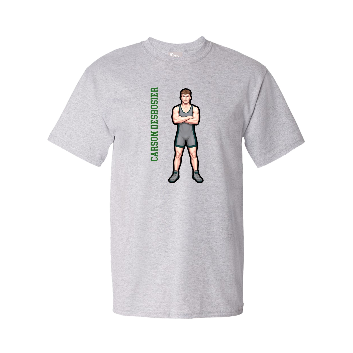 Youth Tee — Name Vertical in Grey