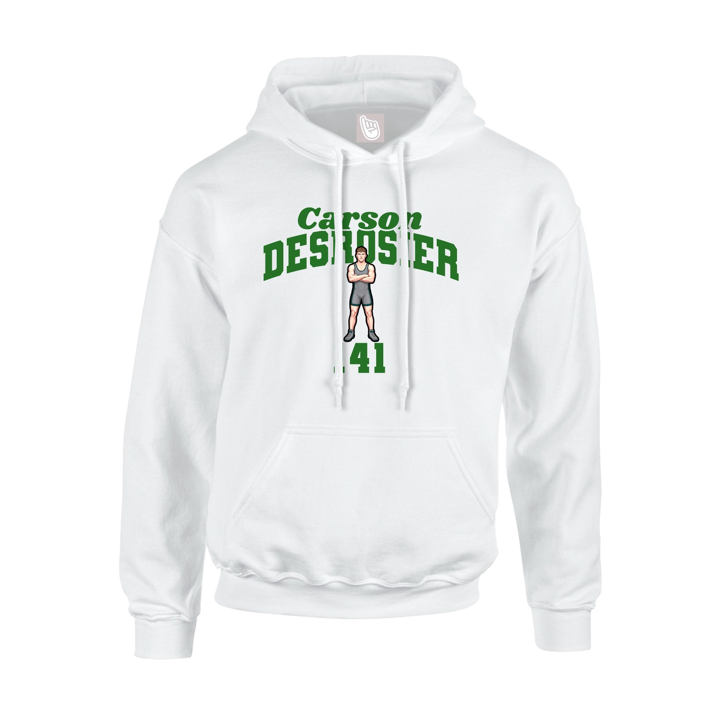 Youth Hoodie — Signature Arch in White