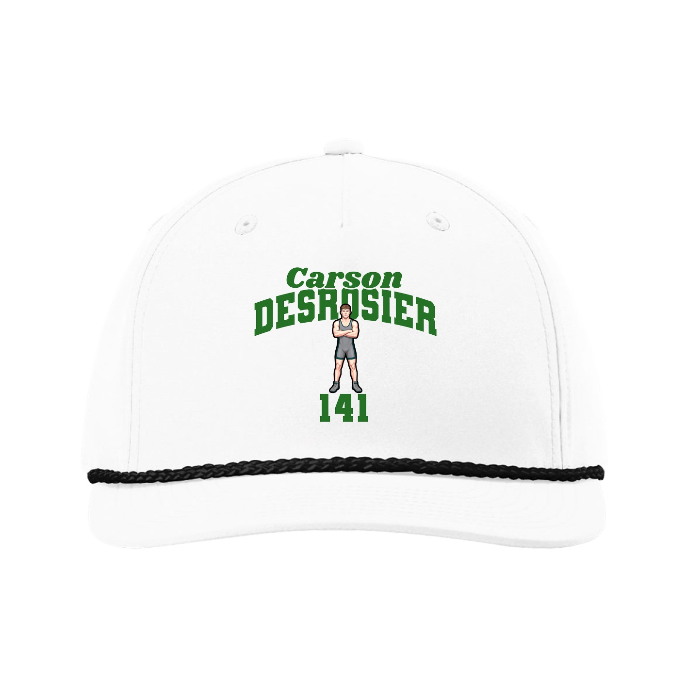 Five-Panel Classic Rope Cap — Signature Arch in White