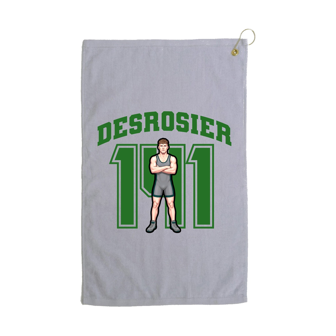 Golf Towel — Number in Grey
