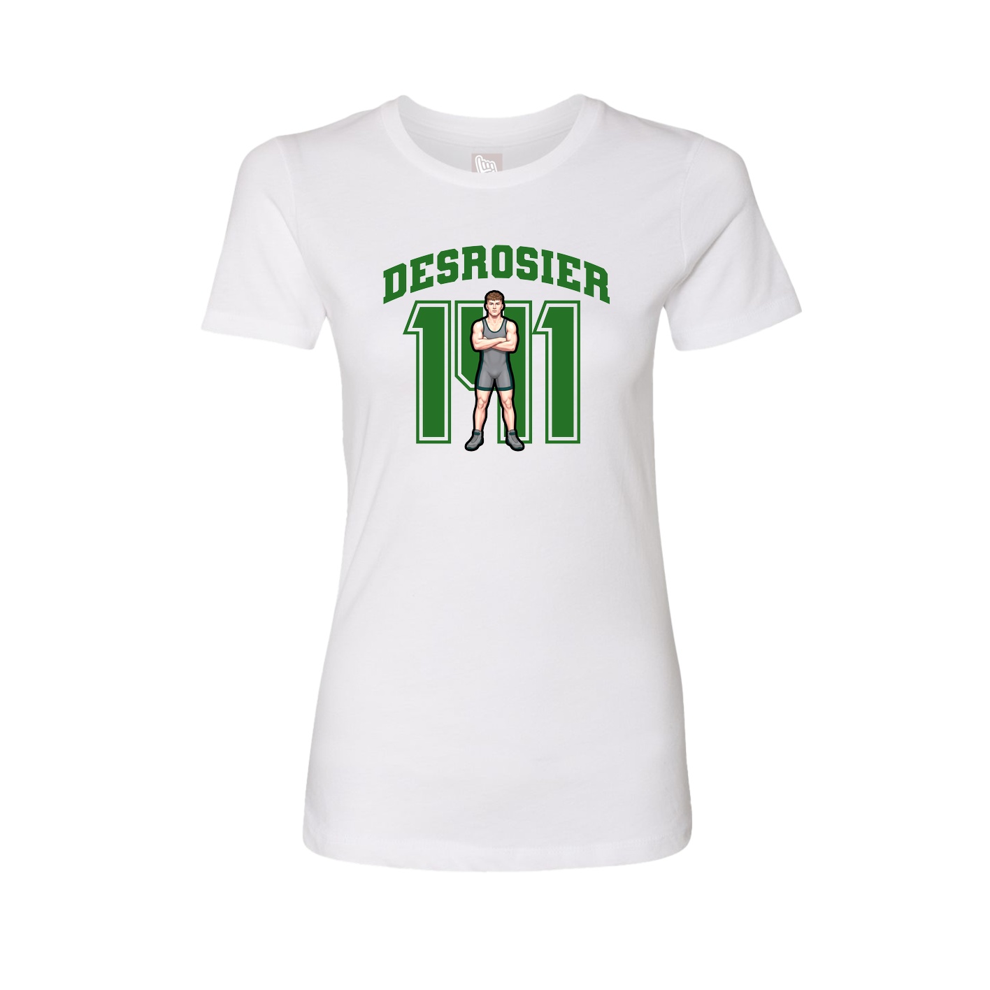 Fitted Women's Tee — Number in White