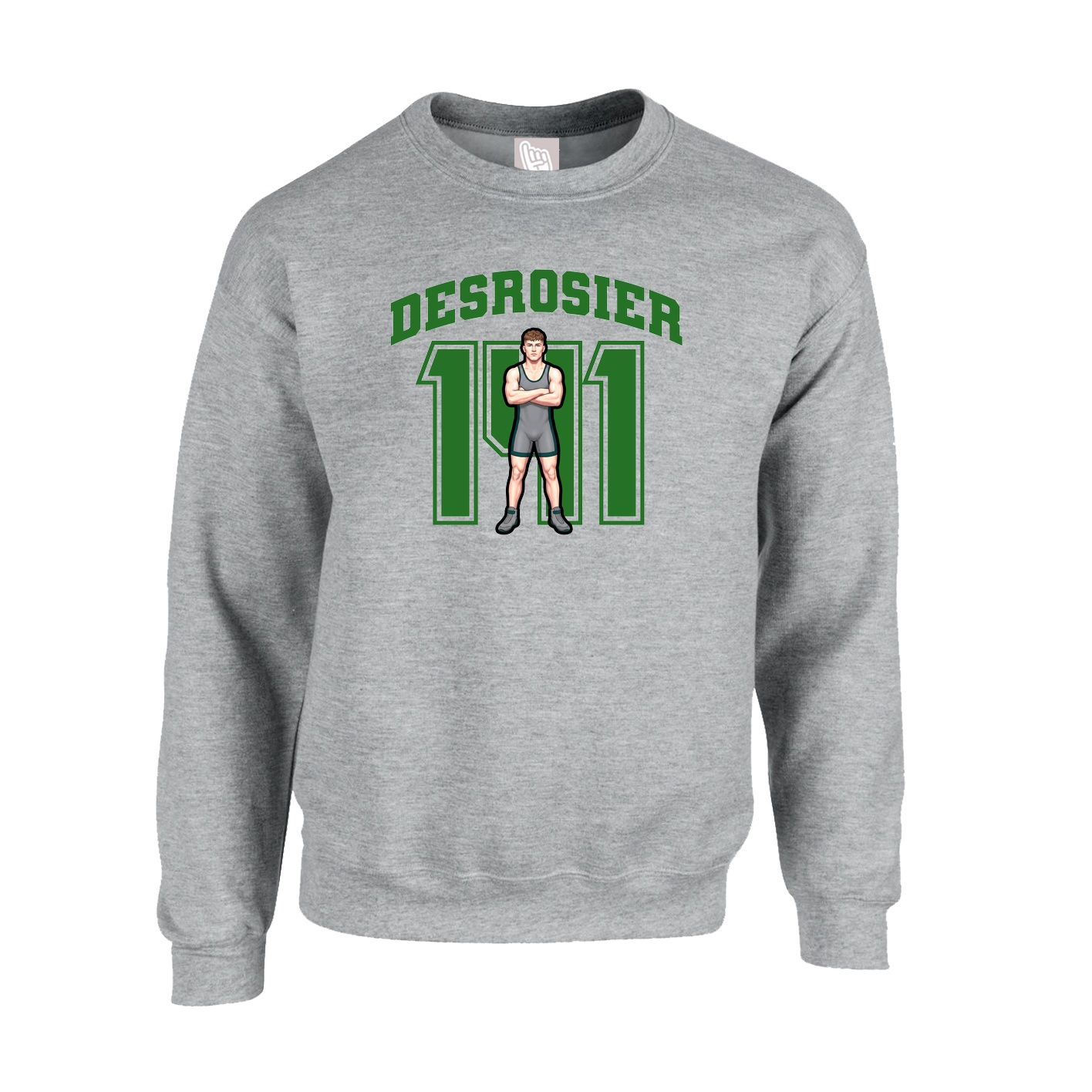 Fleece Crew — Number in Grey