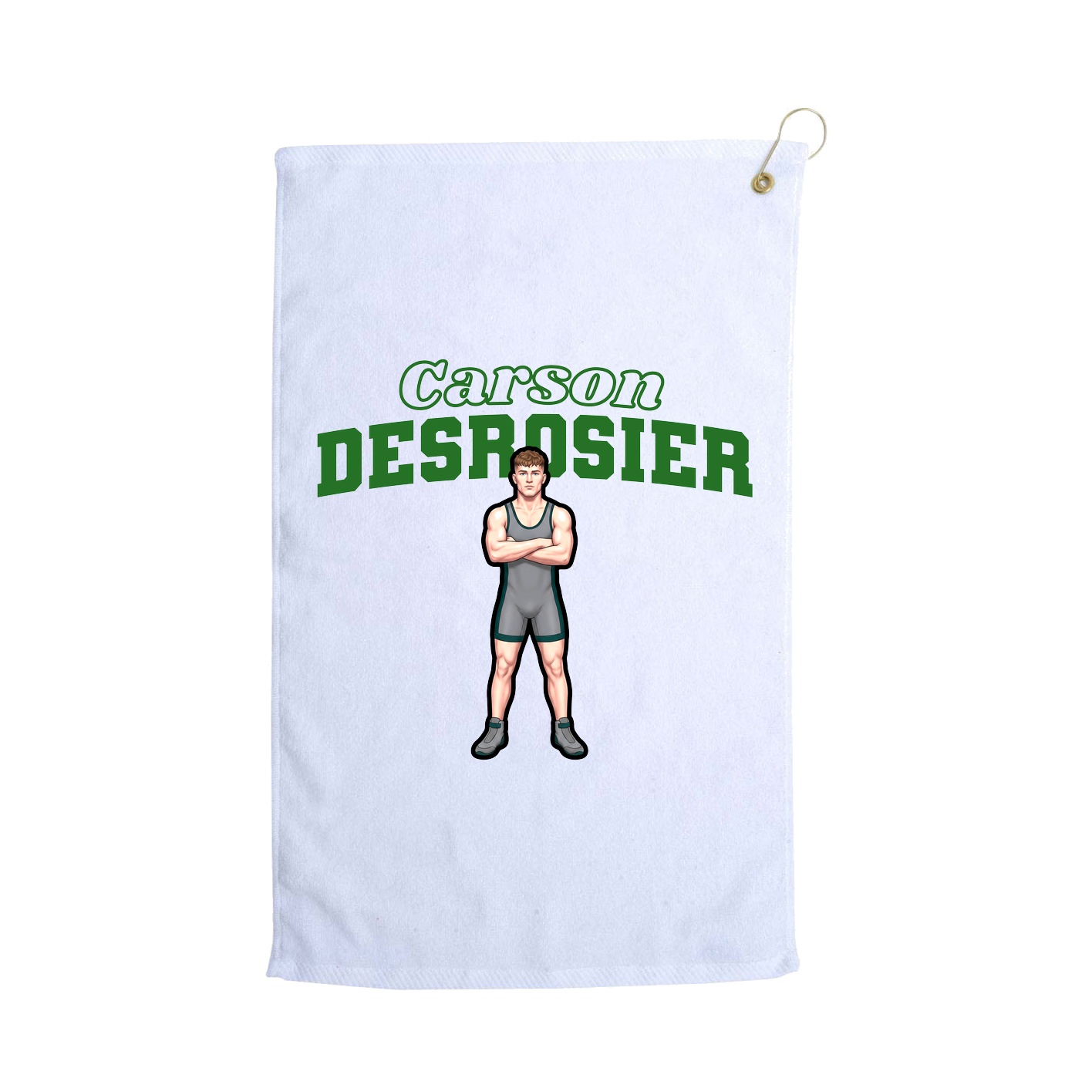 Golf Towel — Name Arch in White
