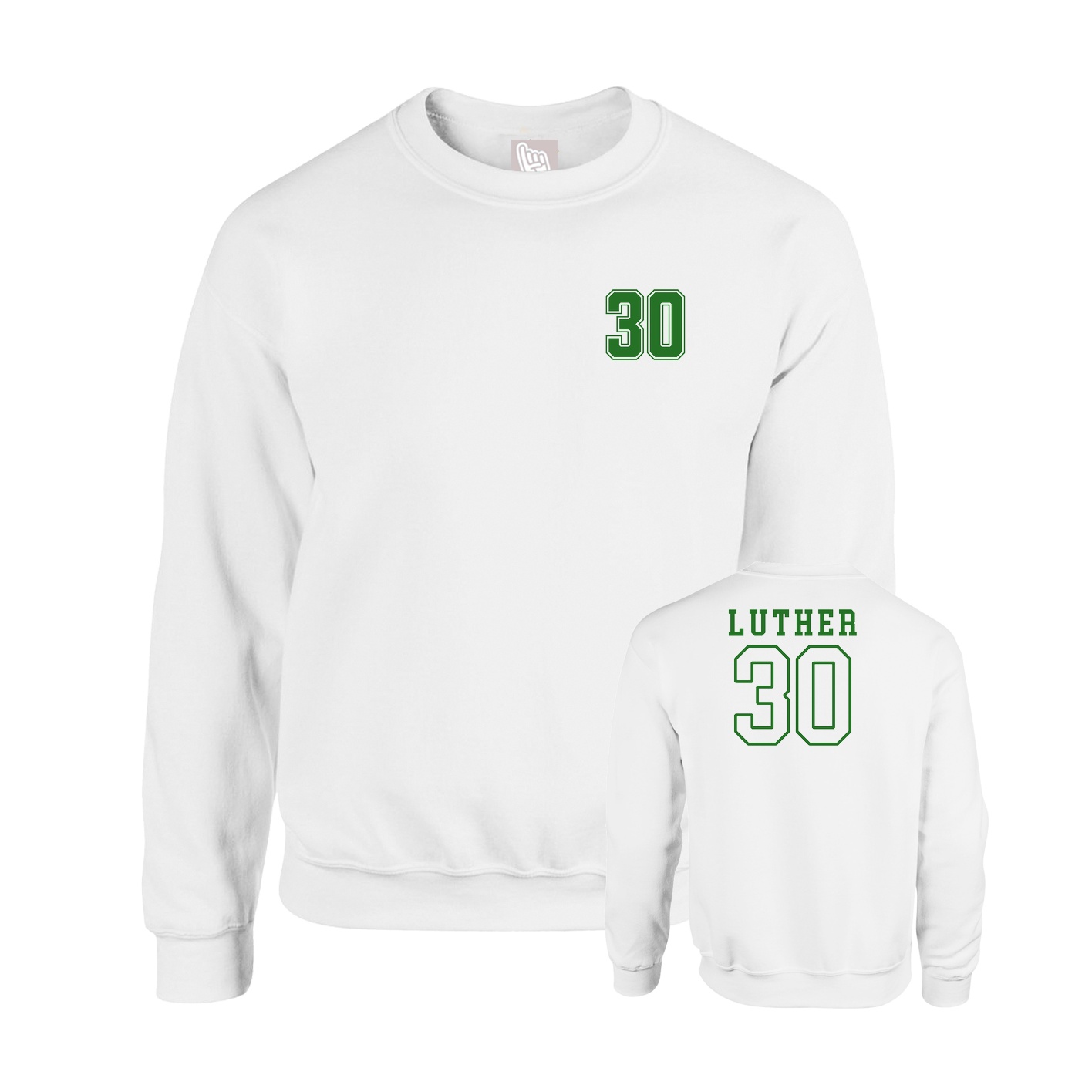 Fleece Crew — Chest Back in White