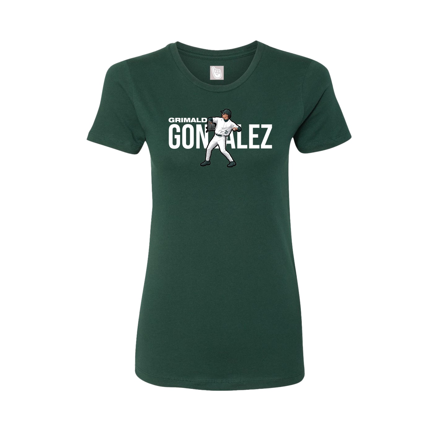 Fitted Women's Tee — Player Name in Green