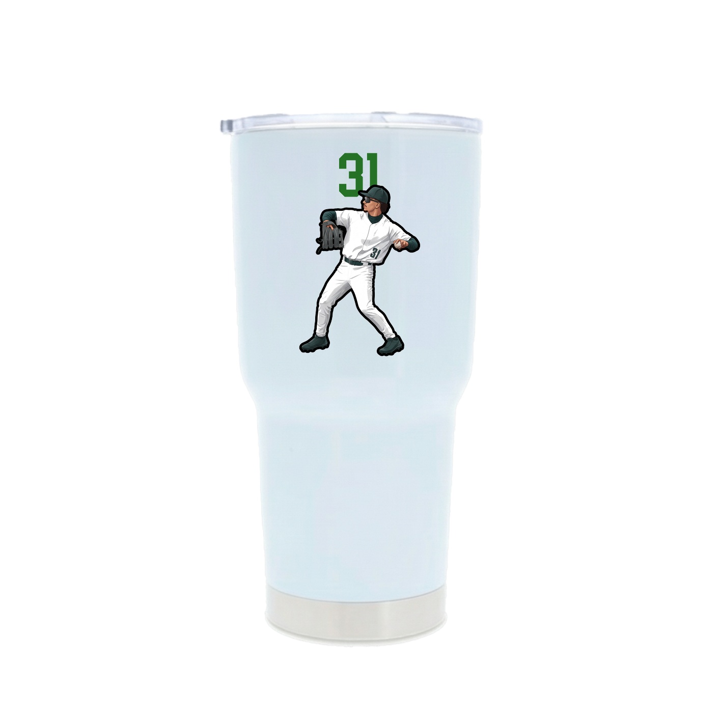 30oz Stainless Steel Tumbler — Number Top in White