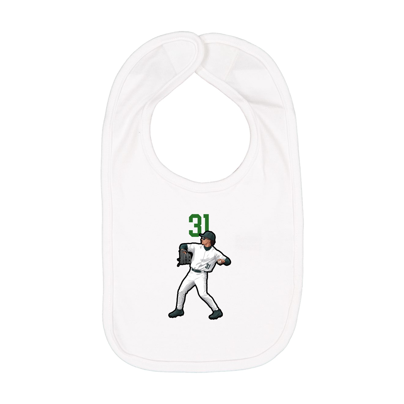 Infant Bib — Number Top in White