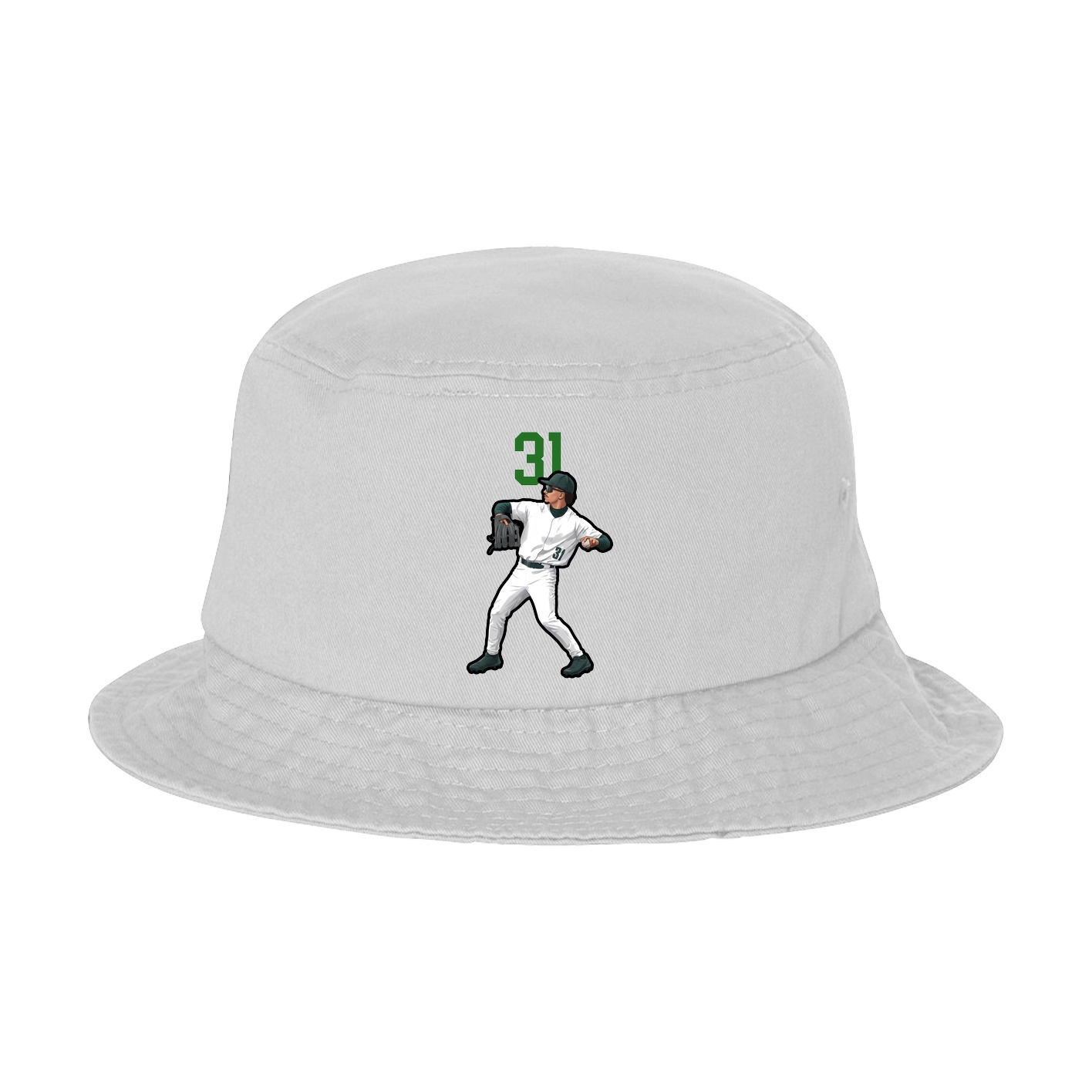 Bucket Cap — Number Top in White