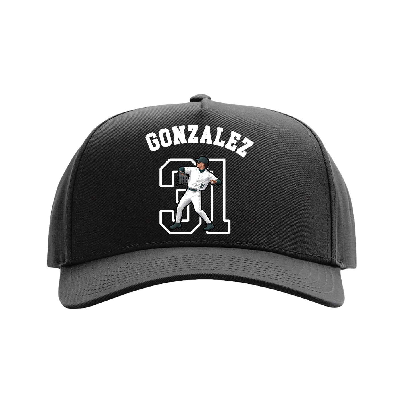 Full Fabric Five-Panel Champ Cap — Shirsey Arch in Black