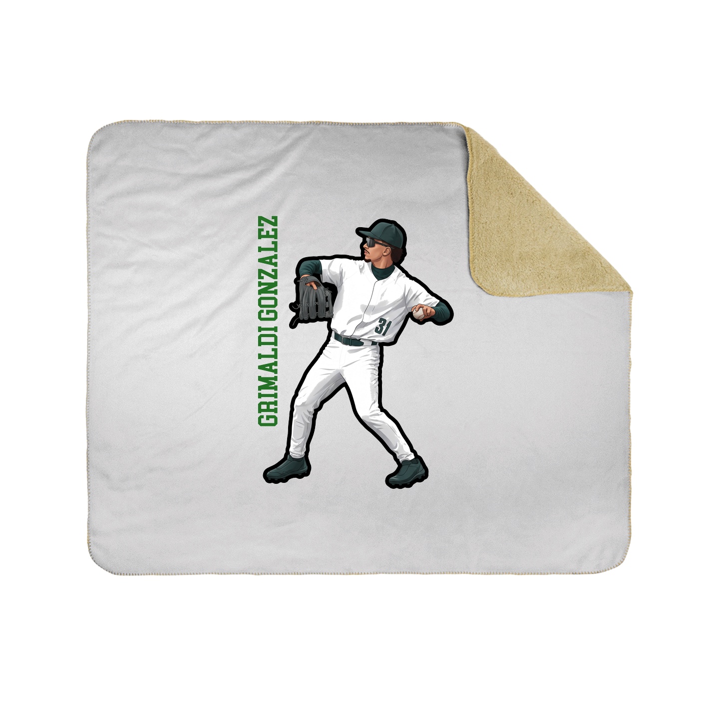 Throw Blanket — Name Vertical in White