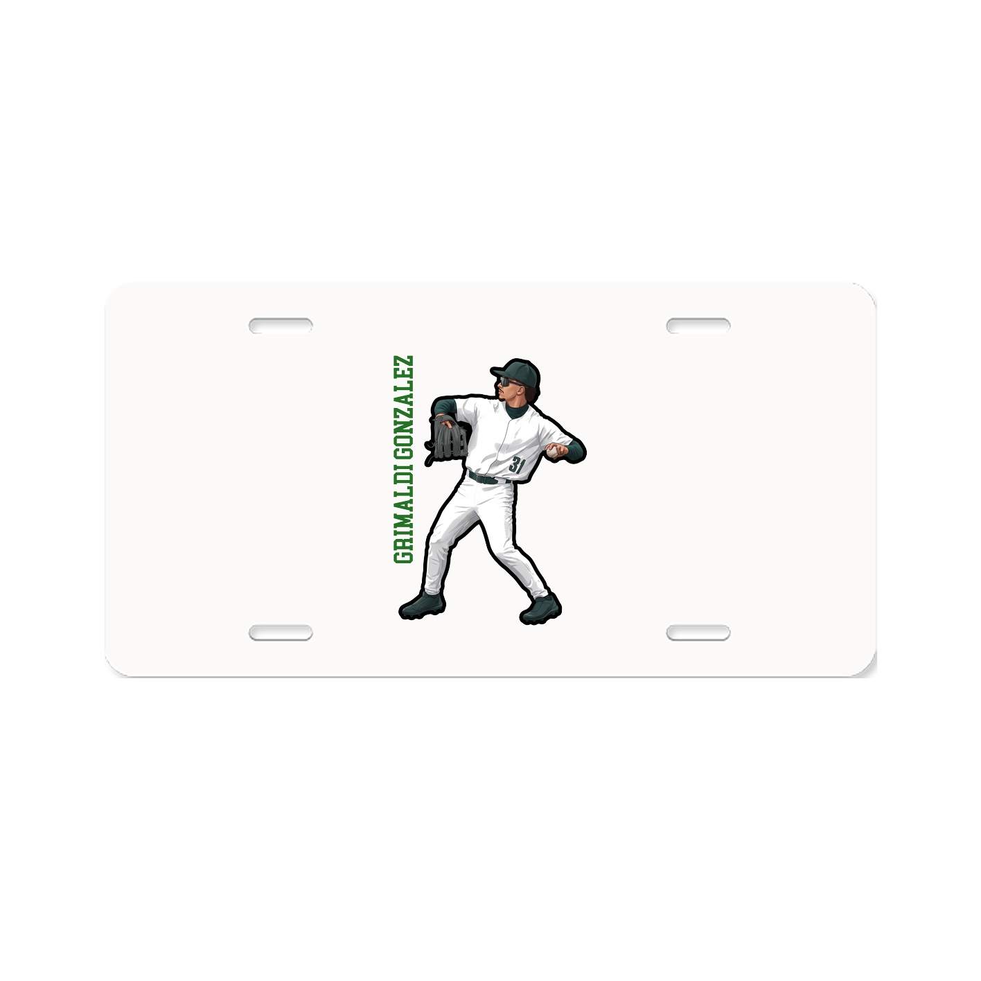 License Plate — Name Vertical in Classic