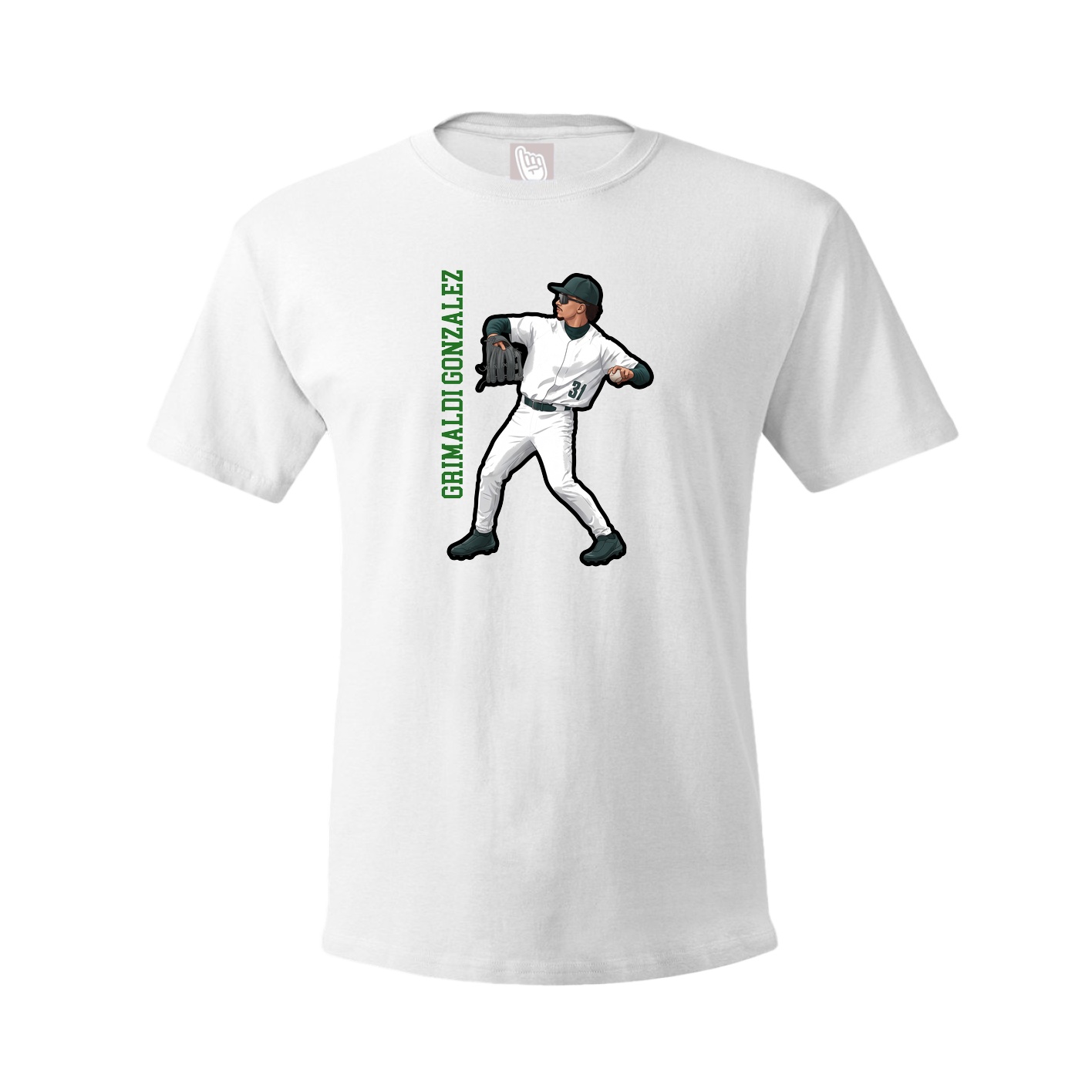 Youth Tee — Name Vertical in White