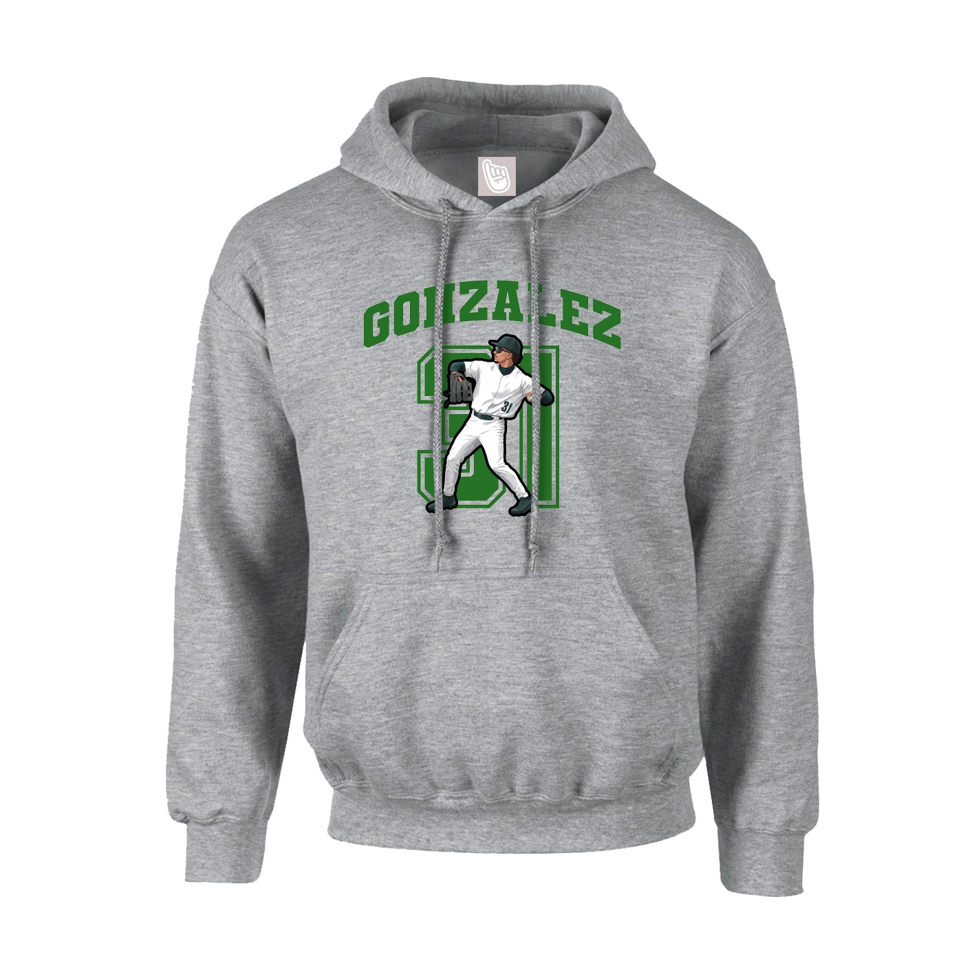 Youth Hoodie — Number in Grey