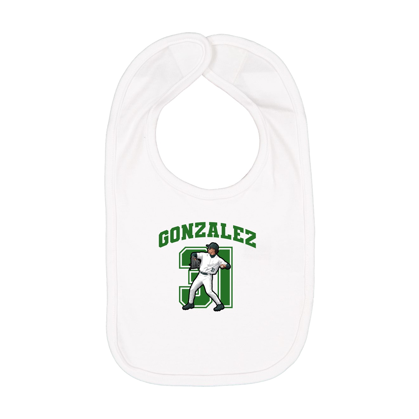 Infant Bib — Number in White