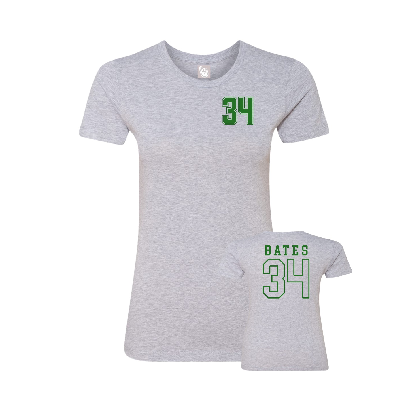 Fitted Women's Tee — Chest Back in Grey