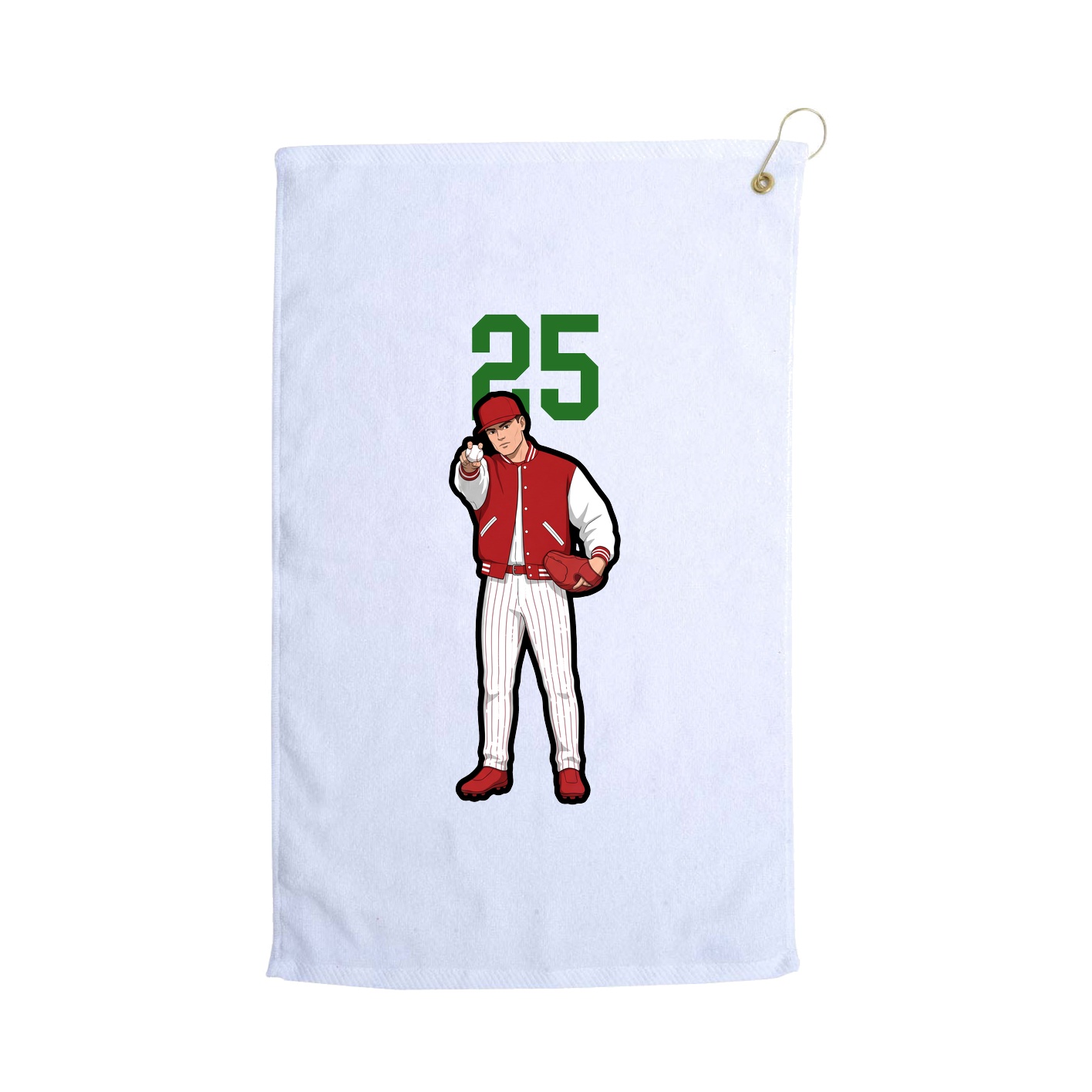 Golf Towel — Number Top in White