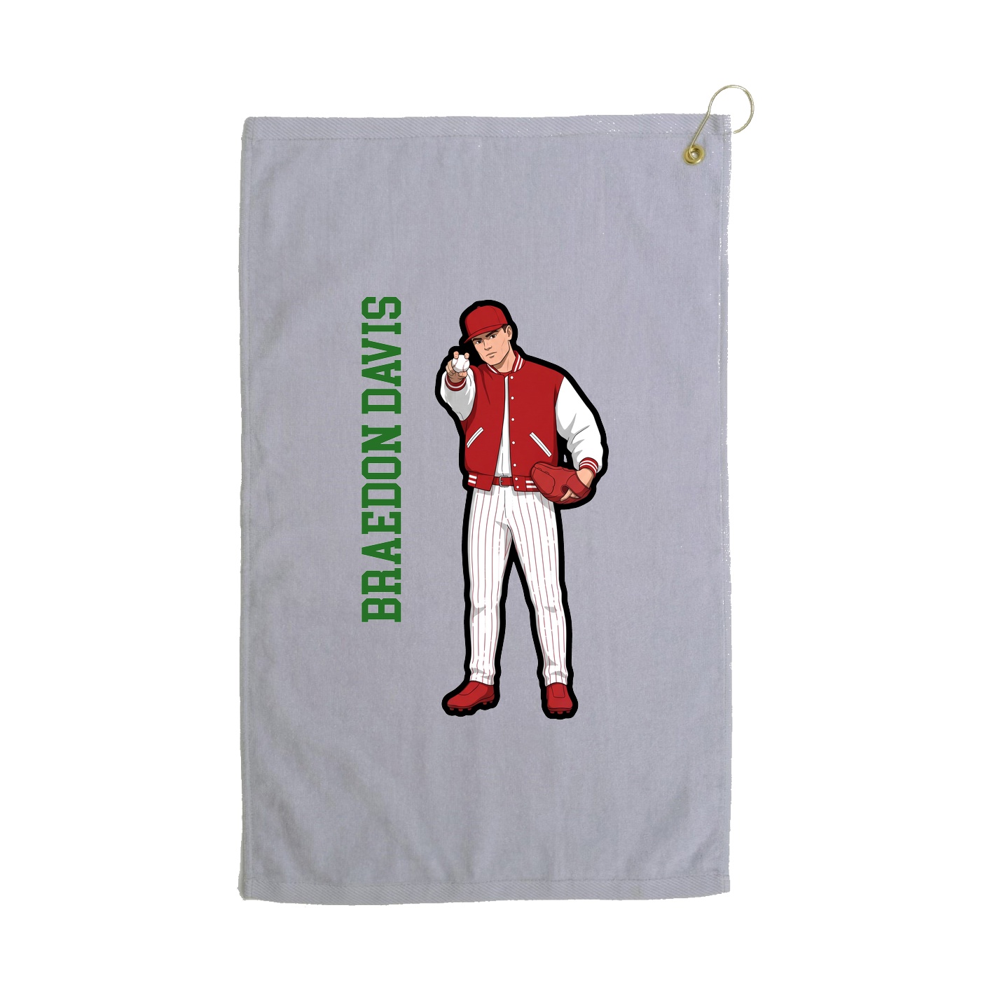 Golf Towel — Name Vertical in Grey