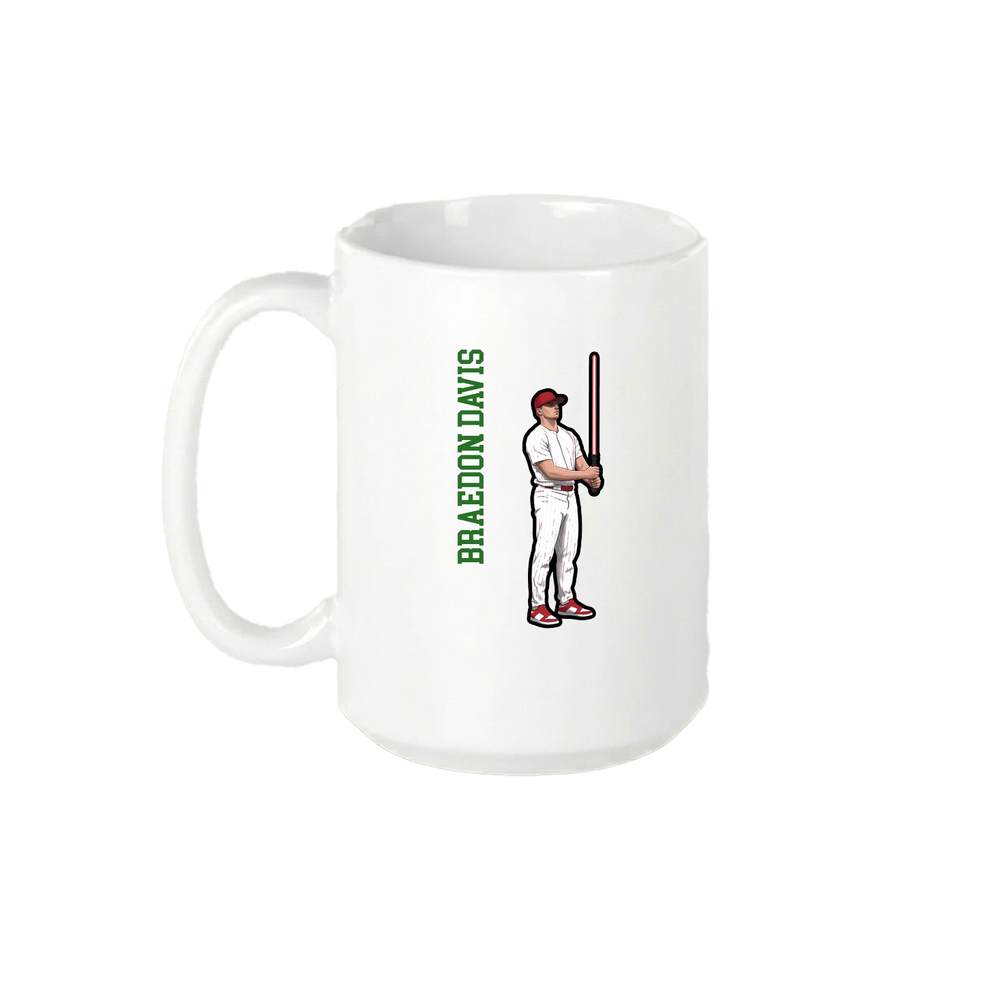 15oz Coffee Mug — Name Vertical in White