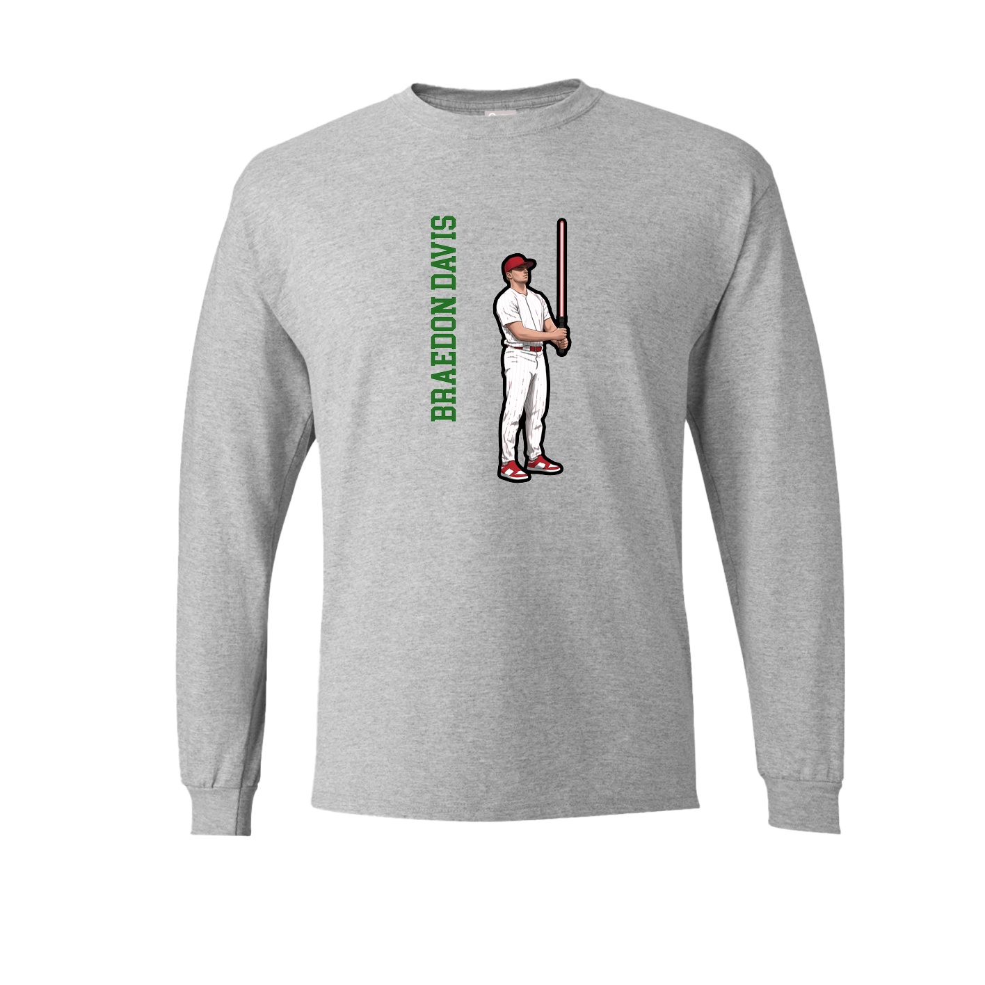 Long Sleeve Tee — Name Vertical in Grey