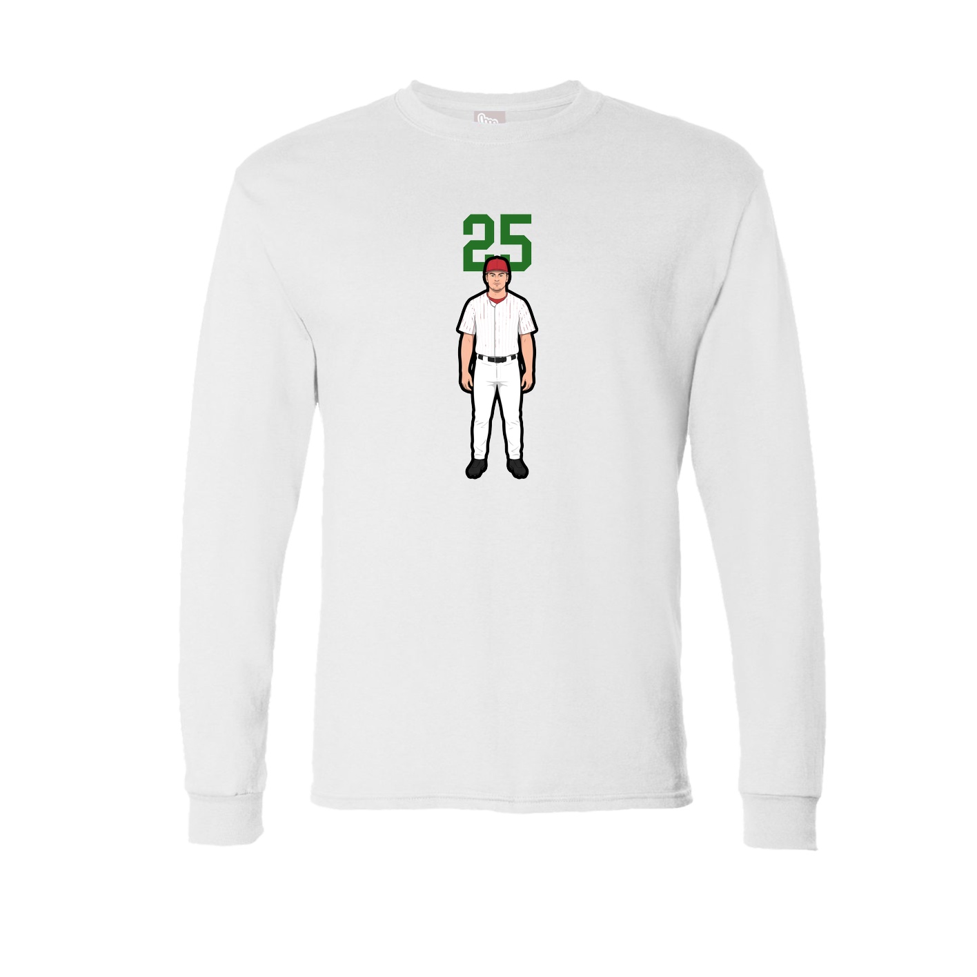 Long Sleeve Tee — Number Top in White