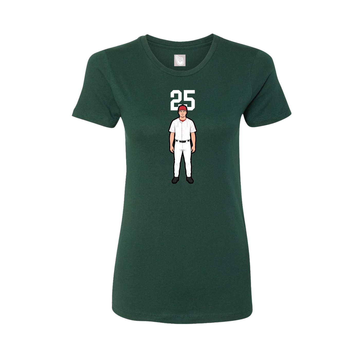 Fitted Women's Tee — Number Top in Green