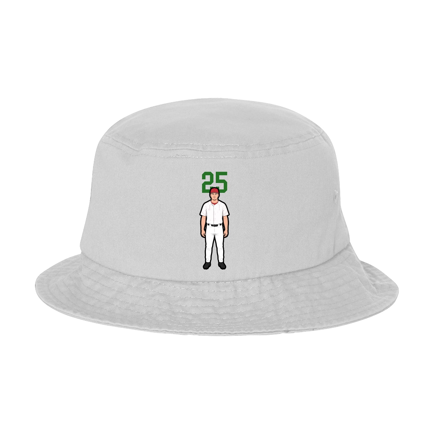 Bucket Cap — Number Top in White