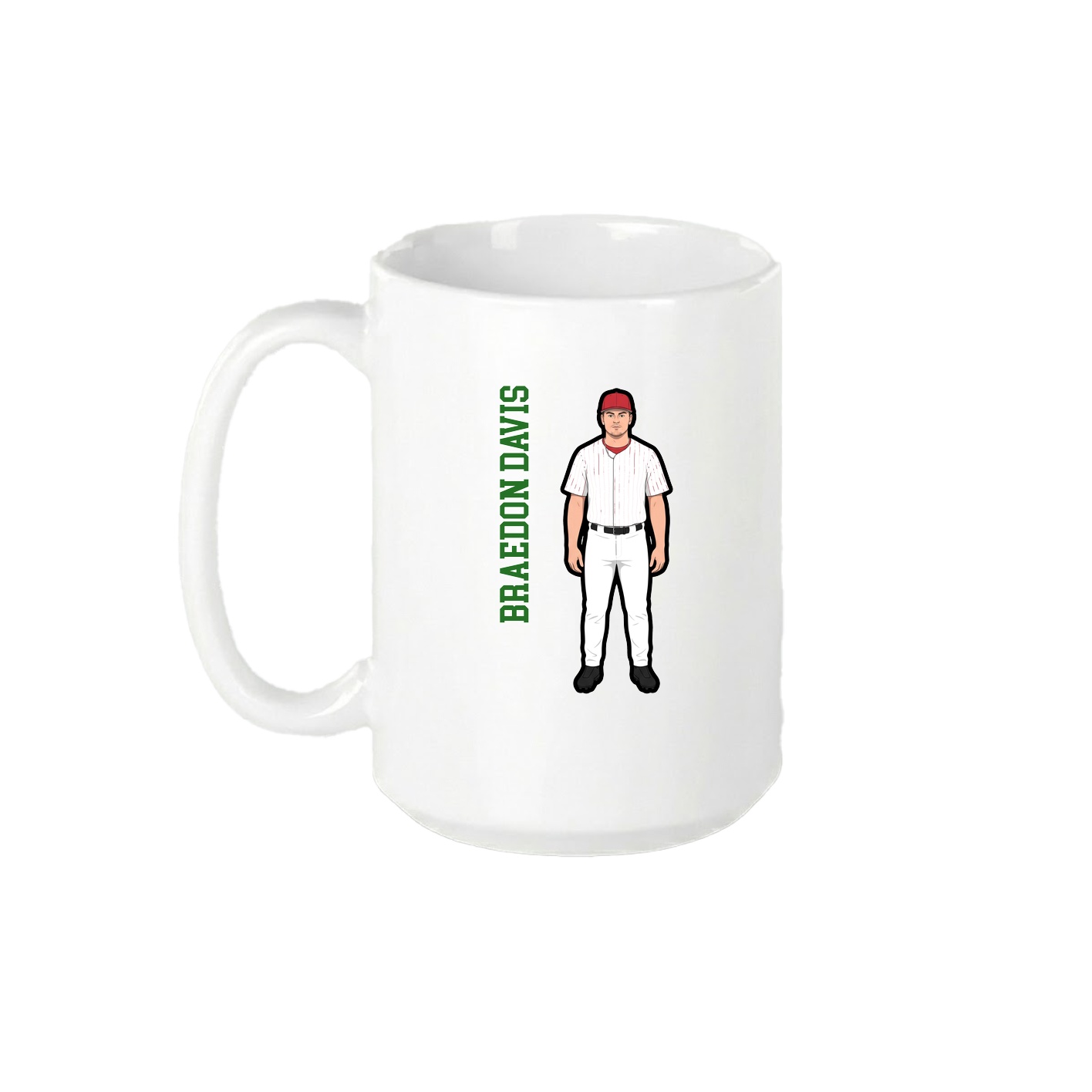 15oz Coffee Mug — Name Vertical in White