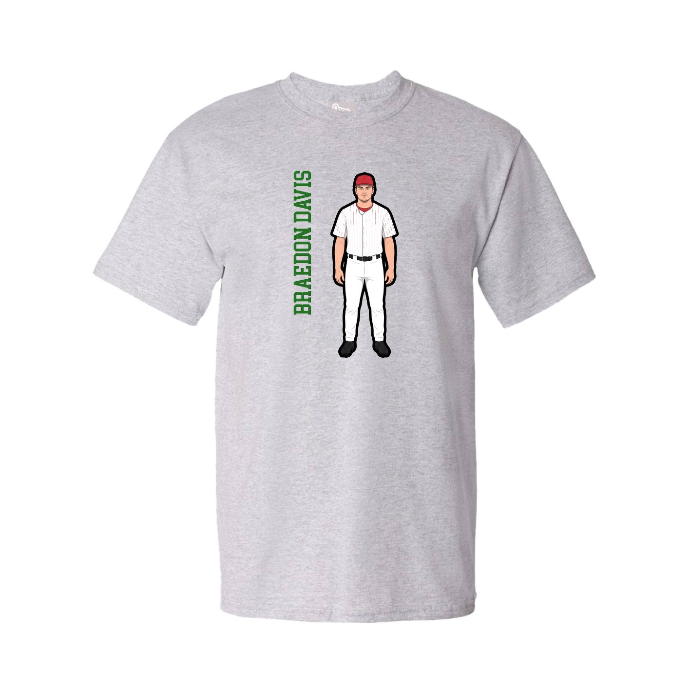 Tee — Name Vertical in Grey