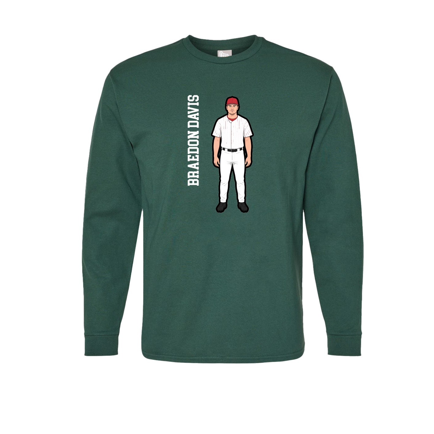 Long Sleeve Tee — Name Vertical in Green
