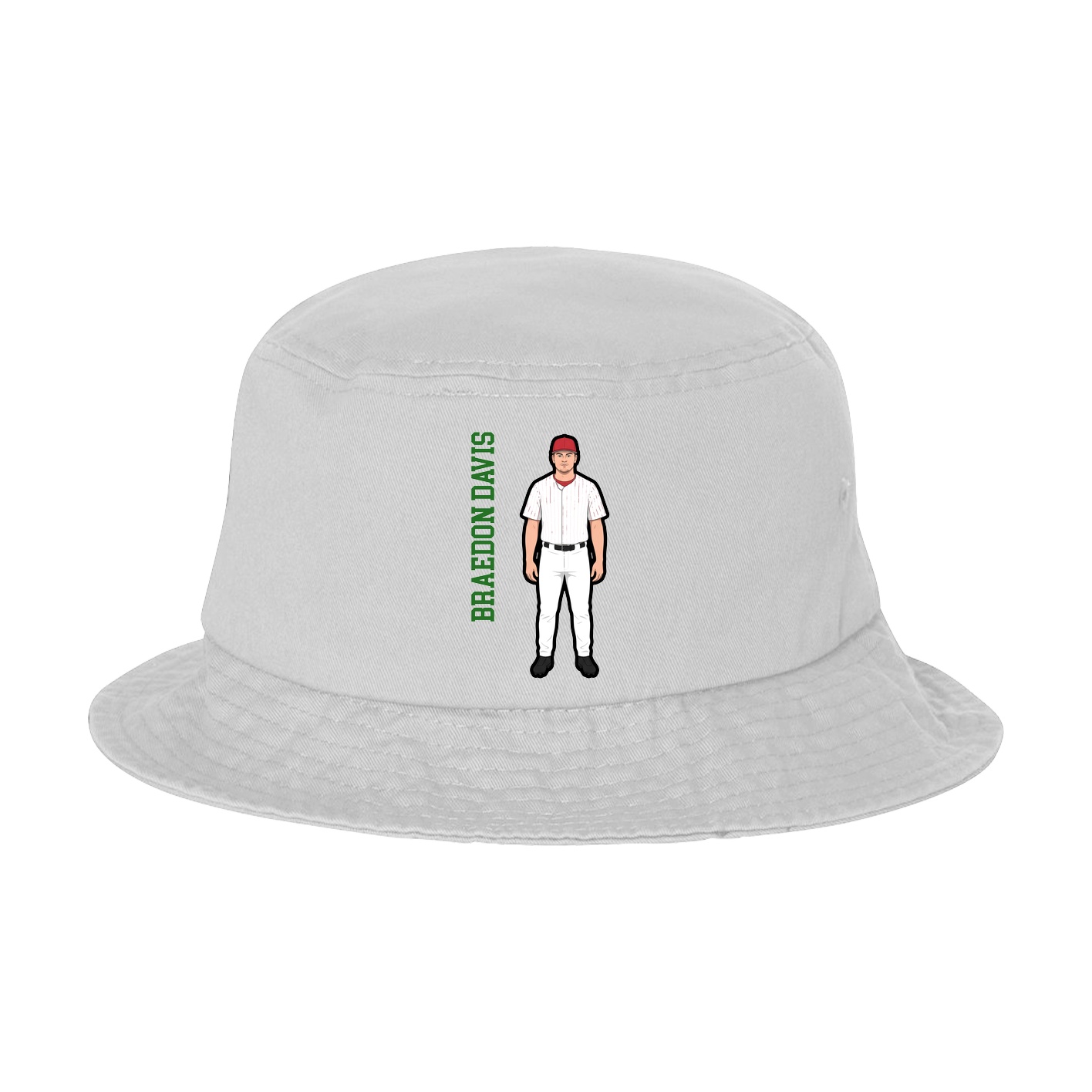 Bucket Cap — Name Vertical in White