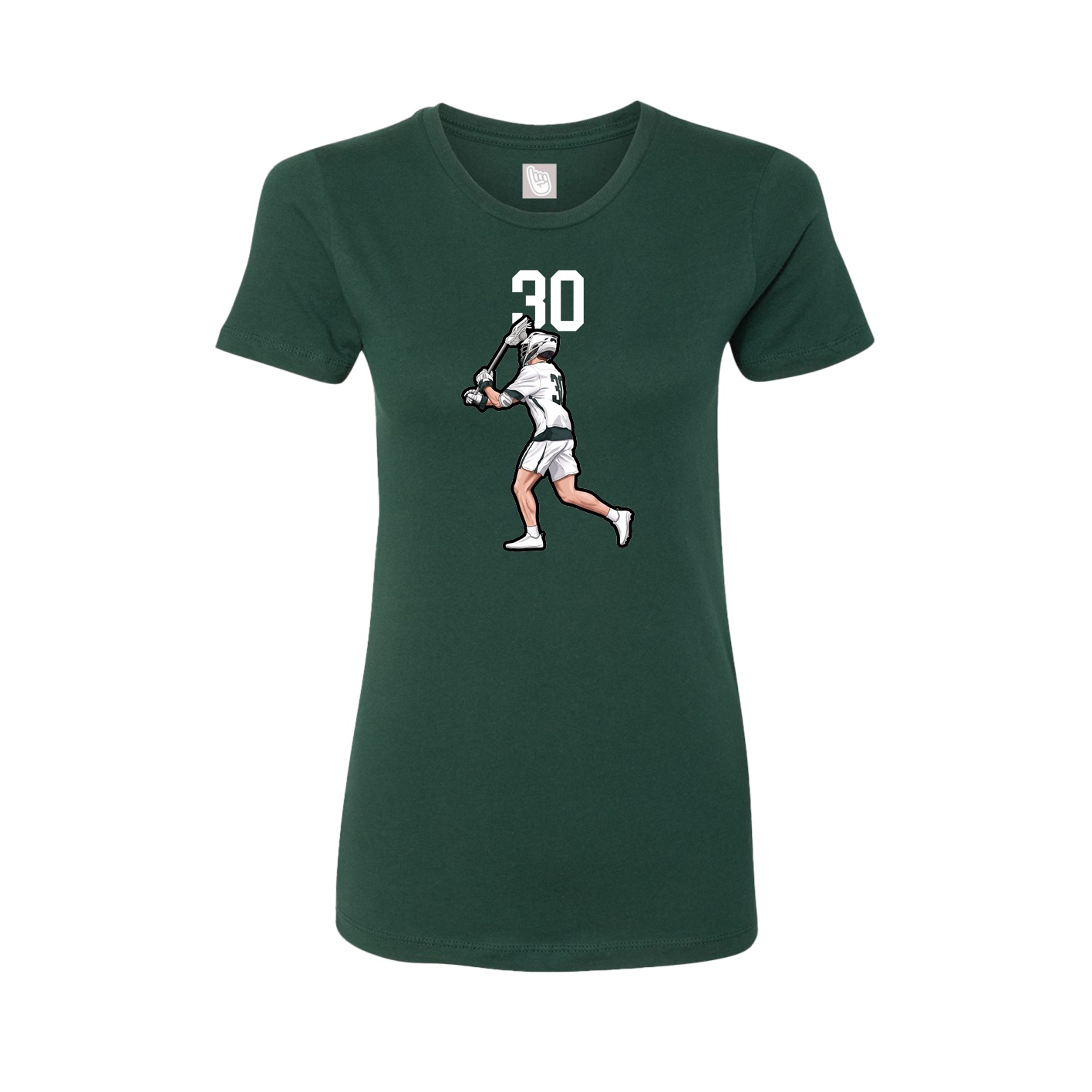Fitted Women's Tee — Number Top in Green