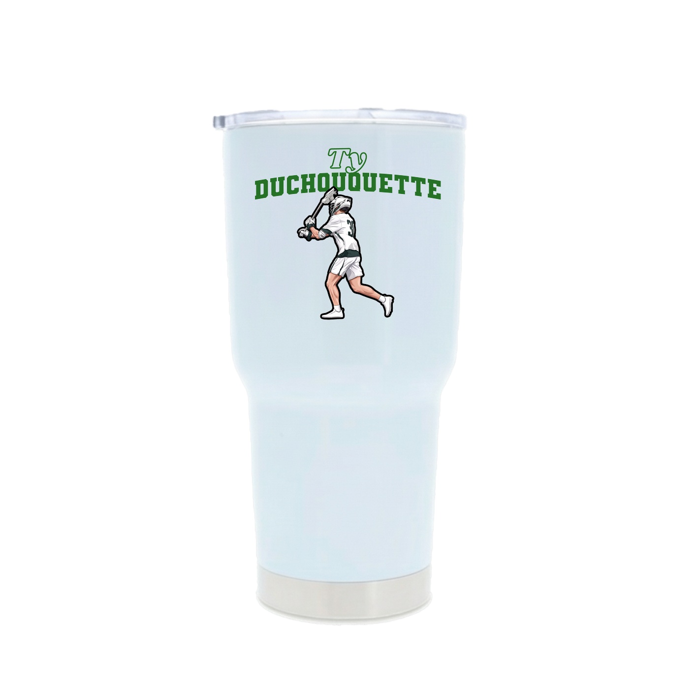 30oz Stainless Steel Tumbler — Name Arch in White