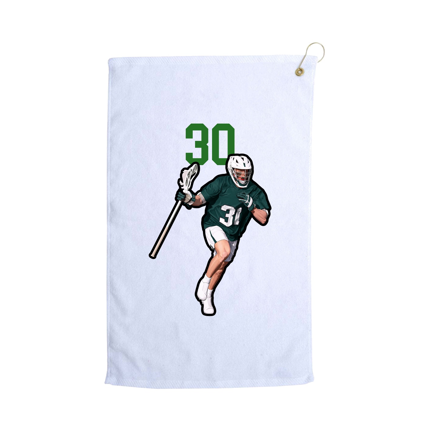Golf Towel — Number Top in White