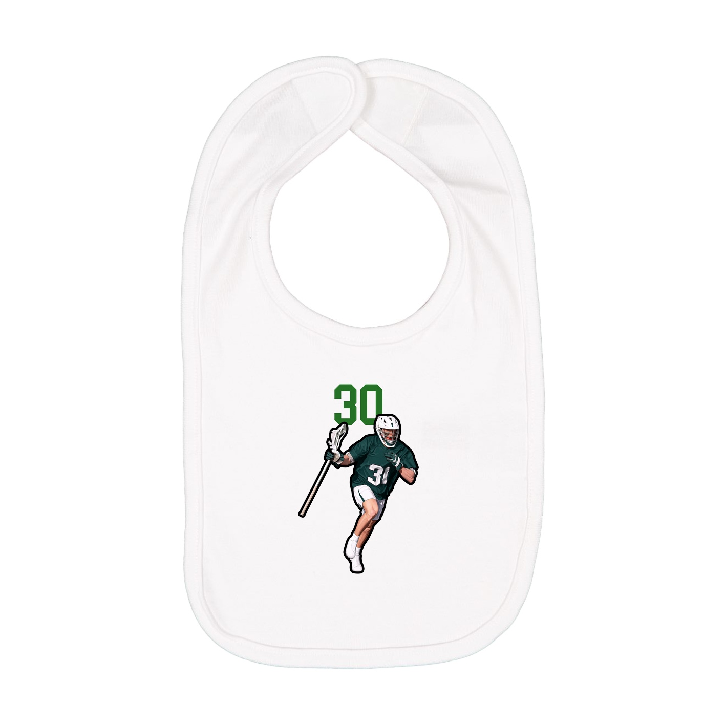 Infant Bib — Number Top in White