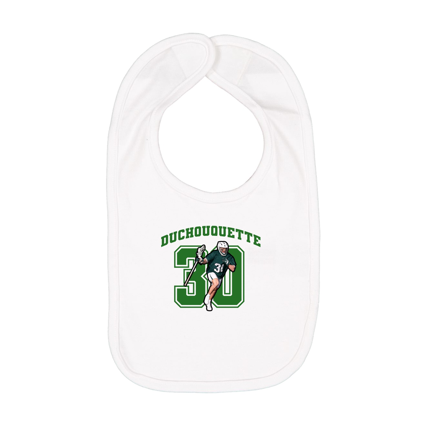 Infant Bib — Number in White