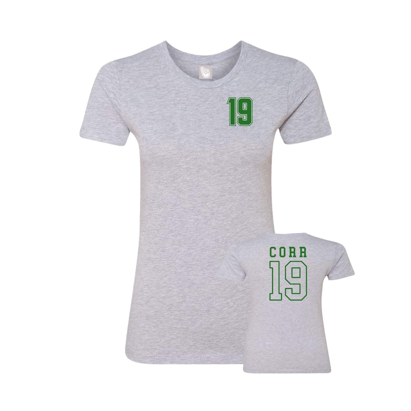 Womens Tee — Chest Back in Grey