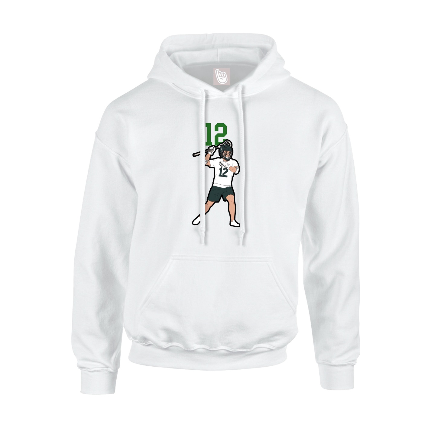 Youth Hoodie — Number Top in White