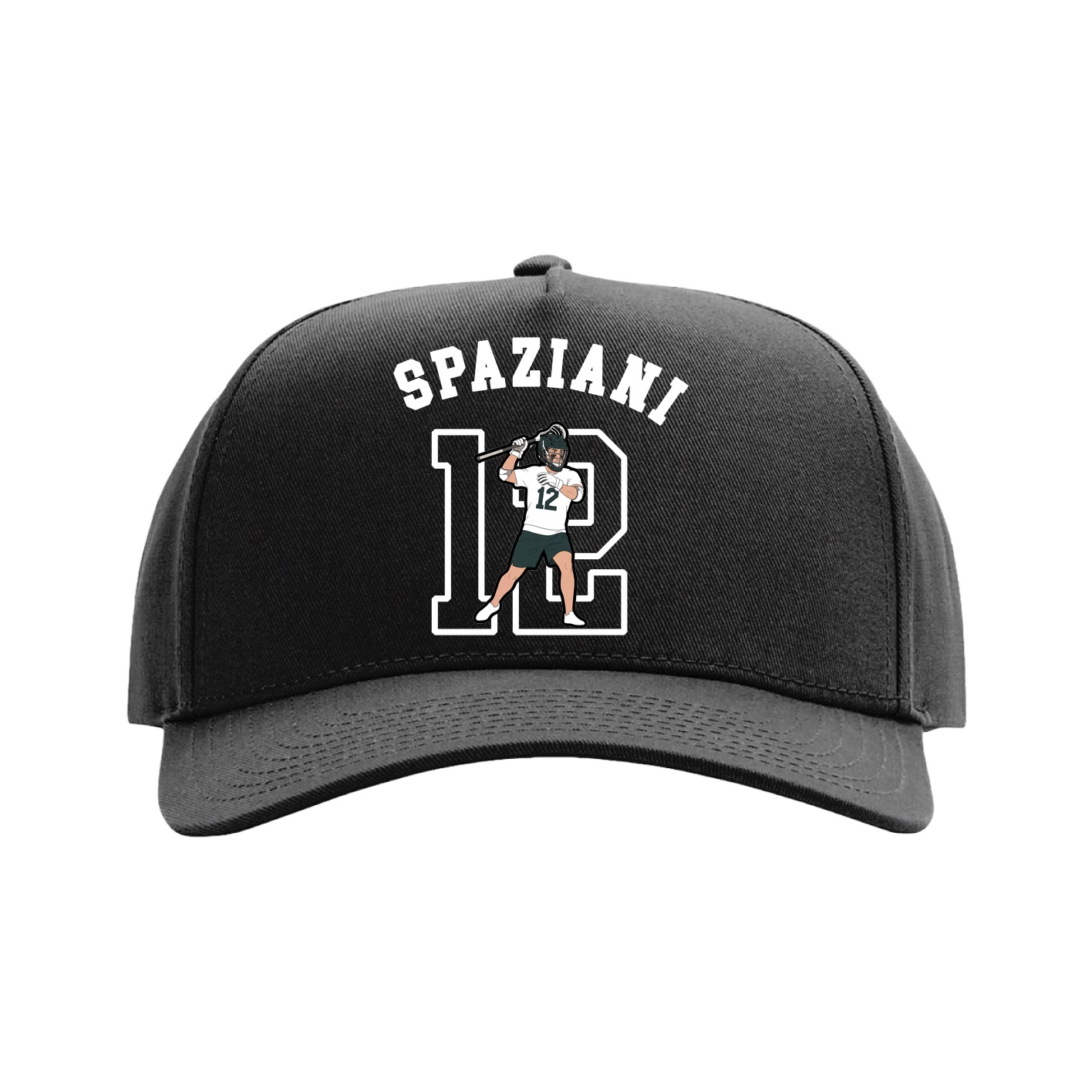 Full Fabric Five-Panel Champ Cap — Shirsey Arch in Black