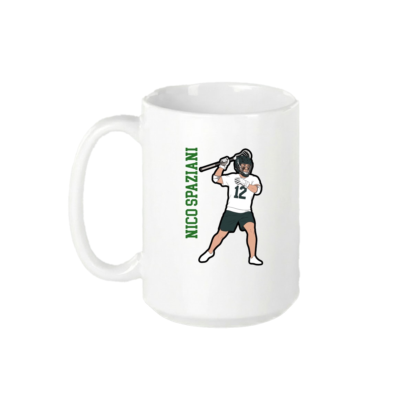 15oz Coffee Mug — Name Vertical in White
