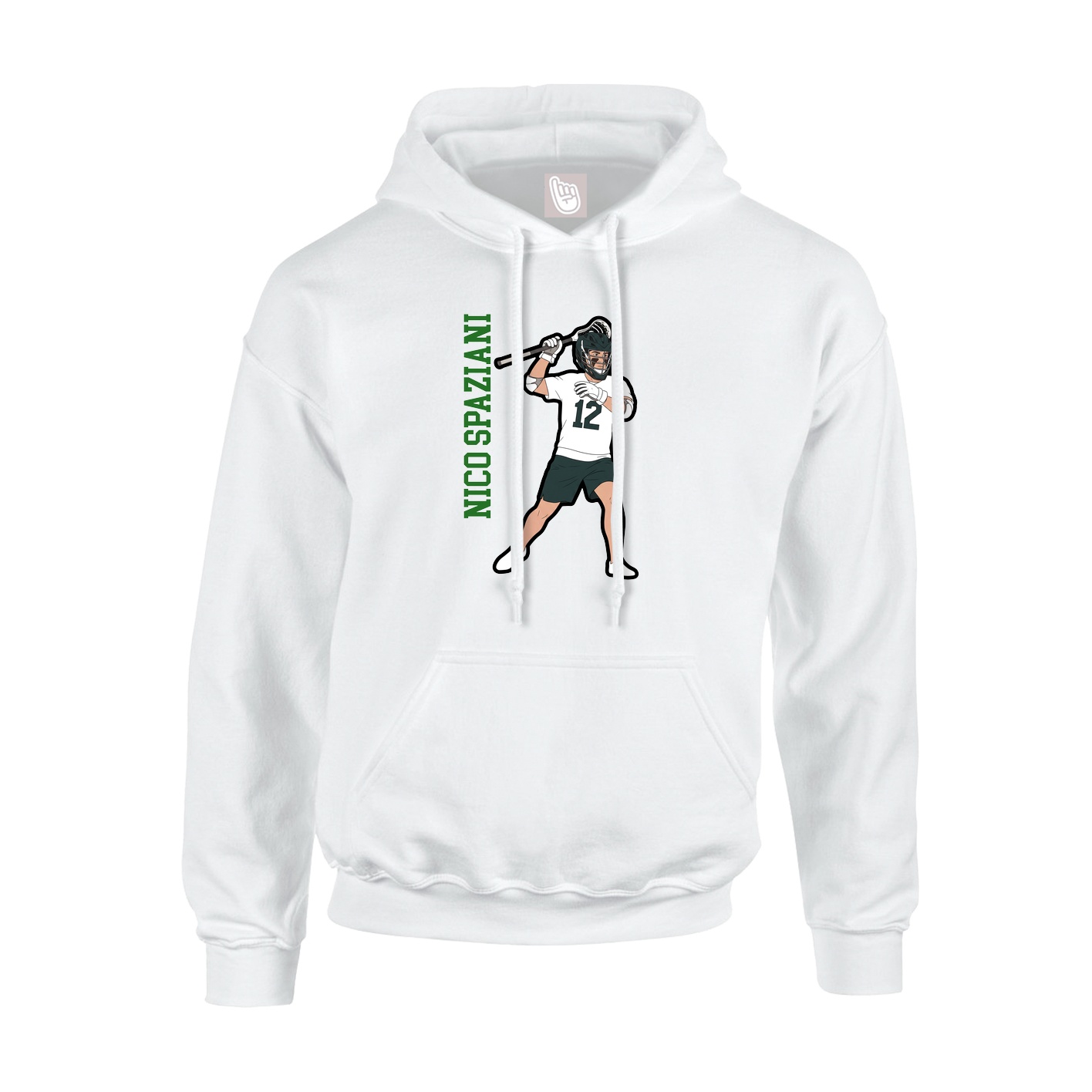Hoodie — Name Vertical in White
