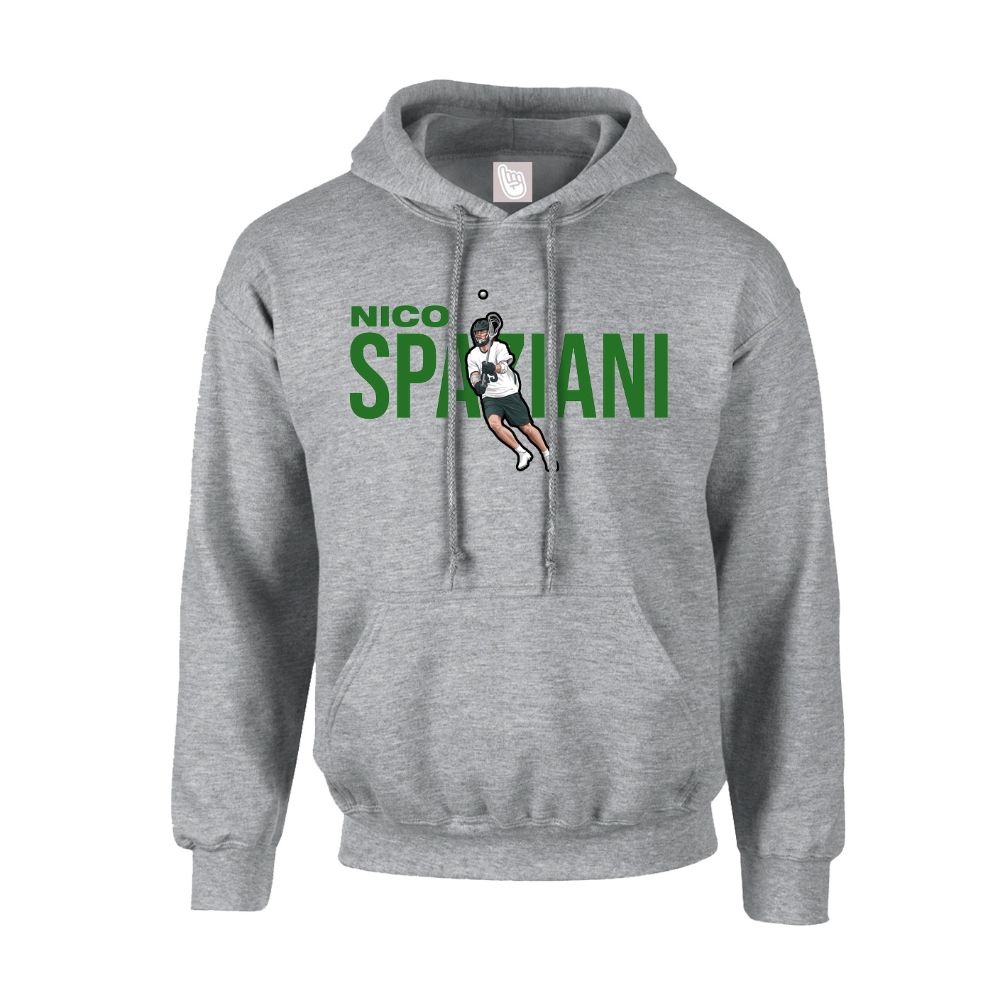 Hoodie — Player Name in Grey
