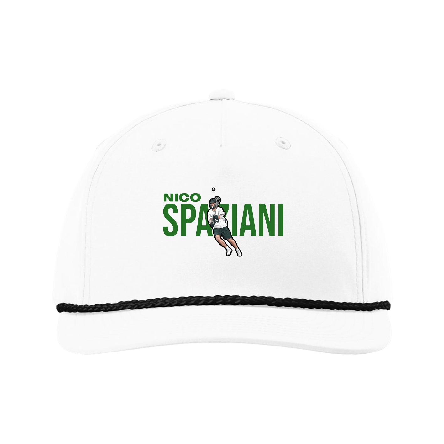 Five-Panel Classic Rope Cap — Player Name in White