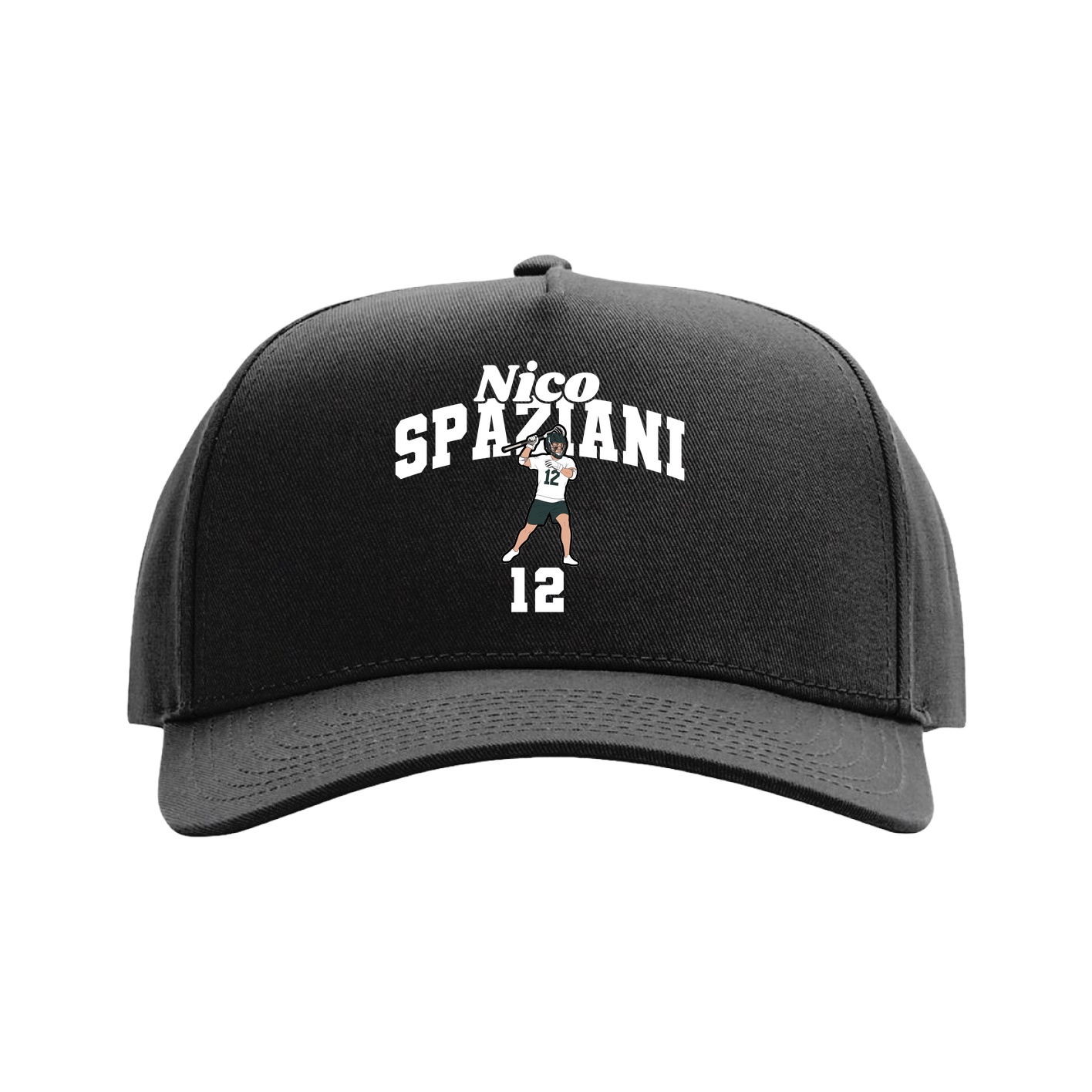 Full Fabric Five-Panel Champ Cap — Signature Arch in Black