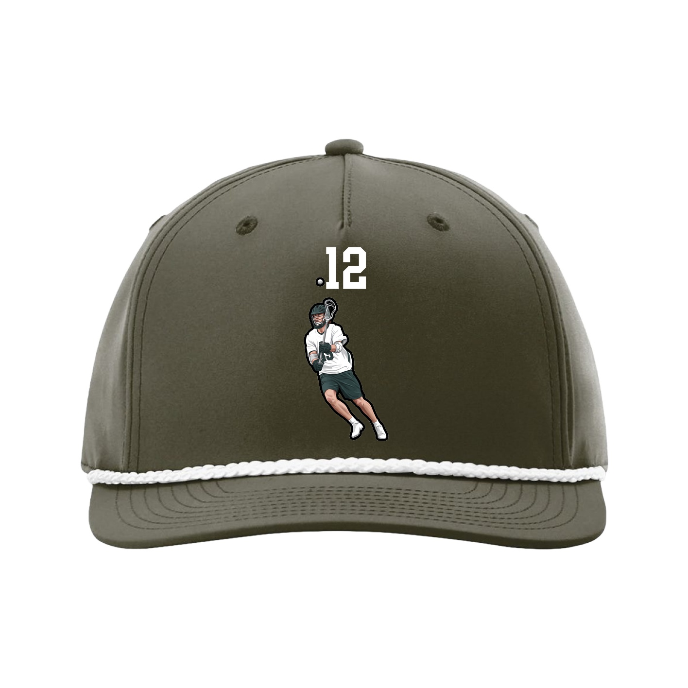 Five-Panel Classic Rope Cap — Number Top in Green