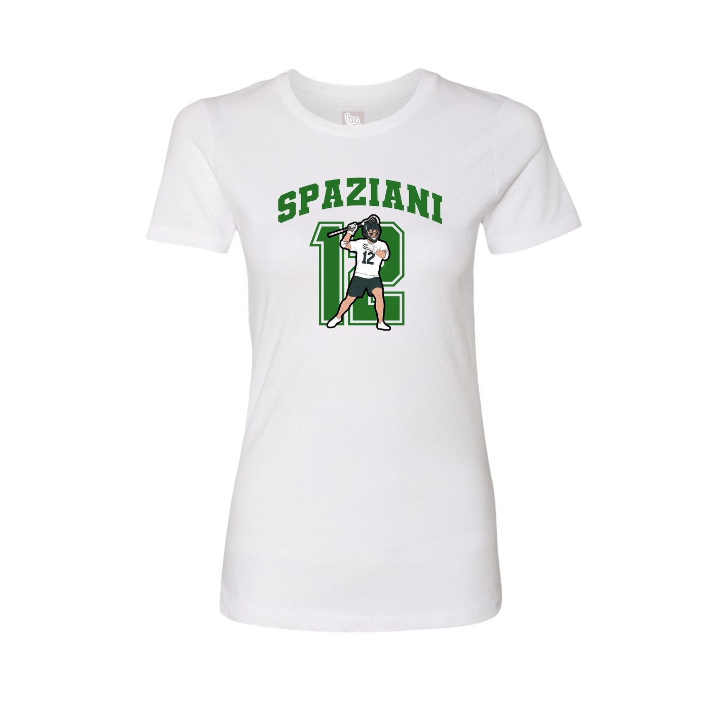 Fitted Women's Tee — Number in White
