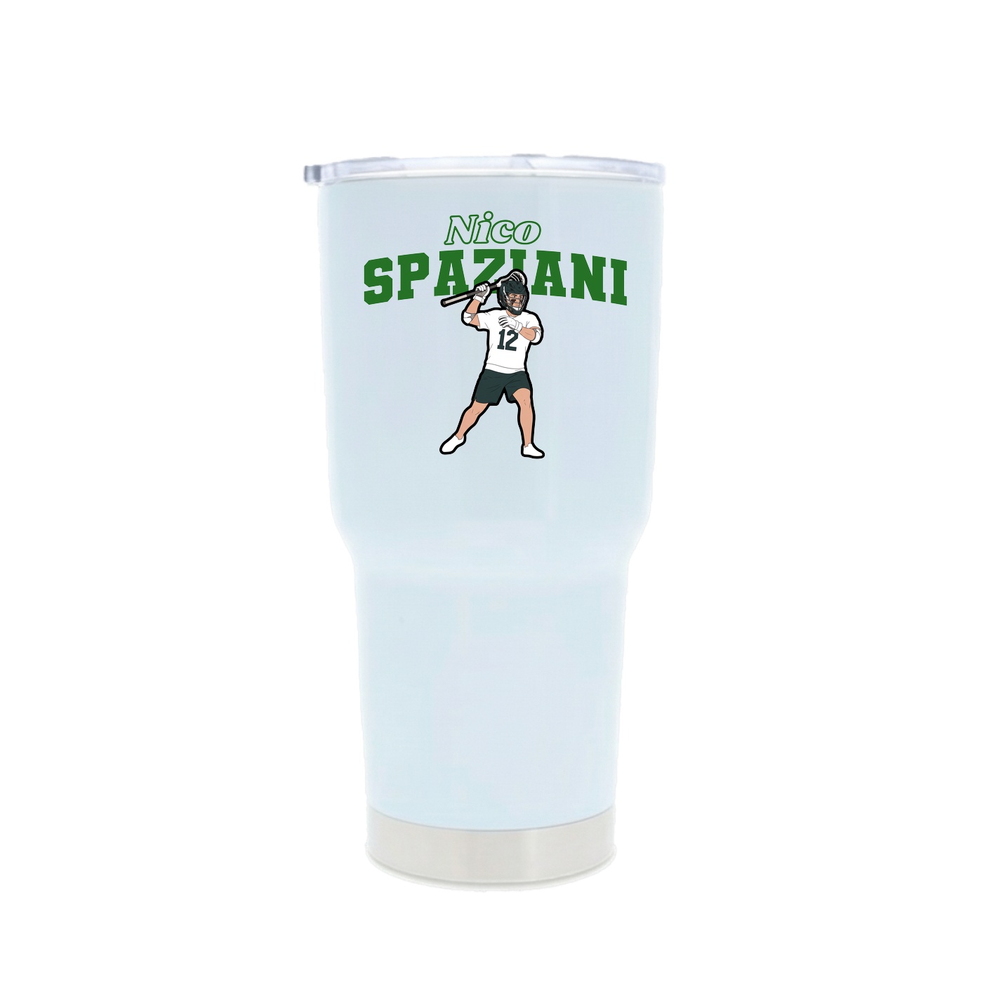 30oz Stainless Steel Tumbler — Name Arch in White