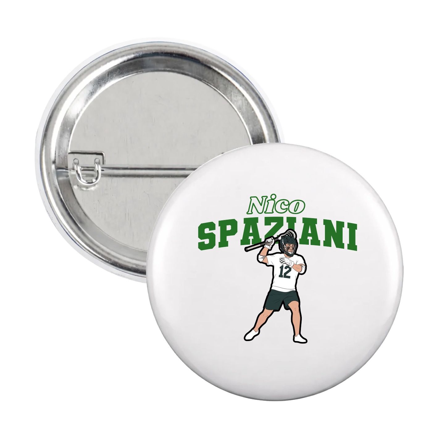 Game Day Button — Name Arch in White