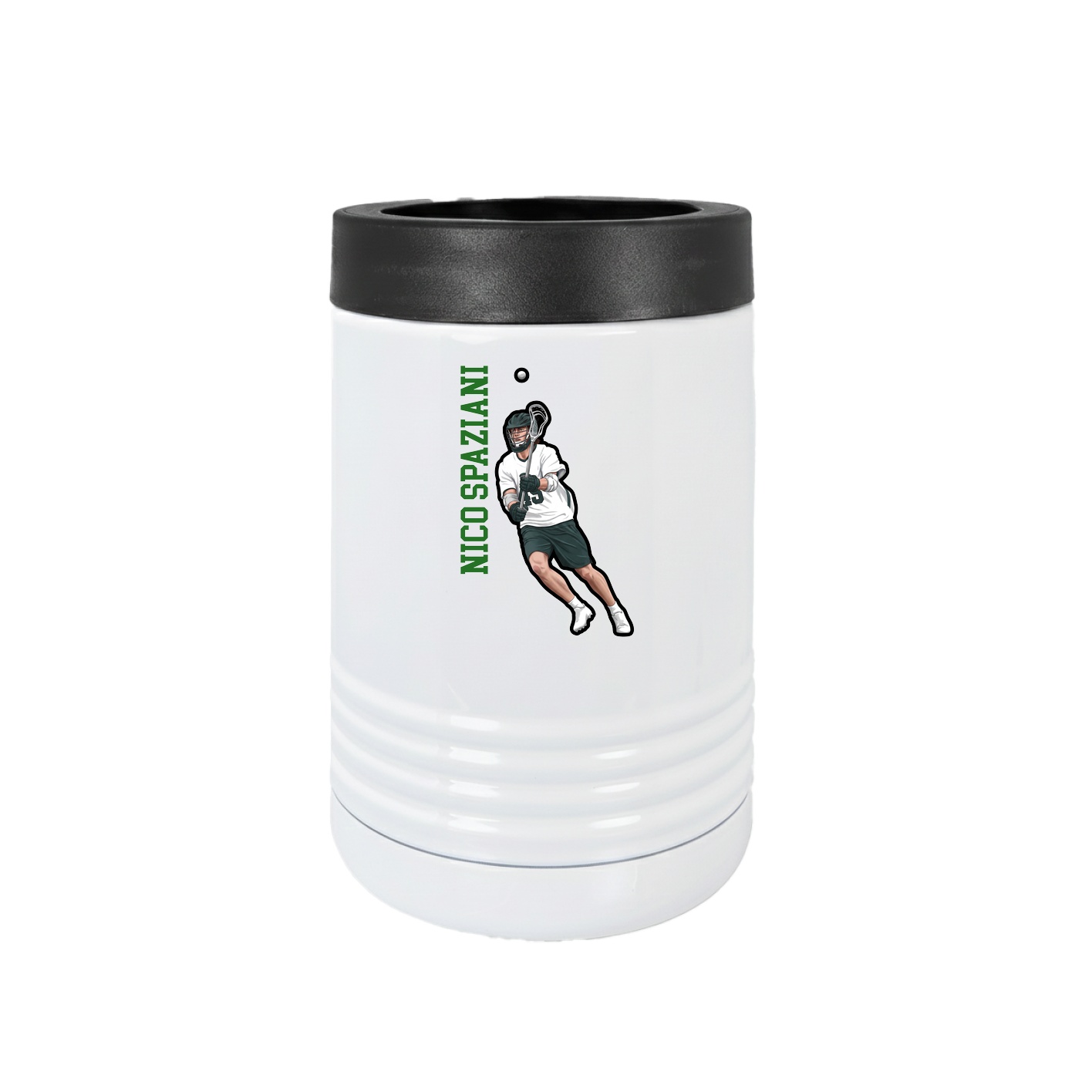 Beverage Holder — Name Vertical in White
