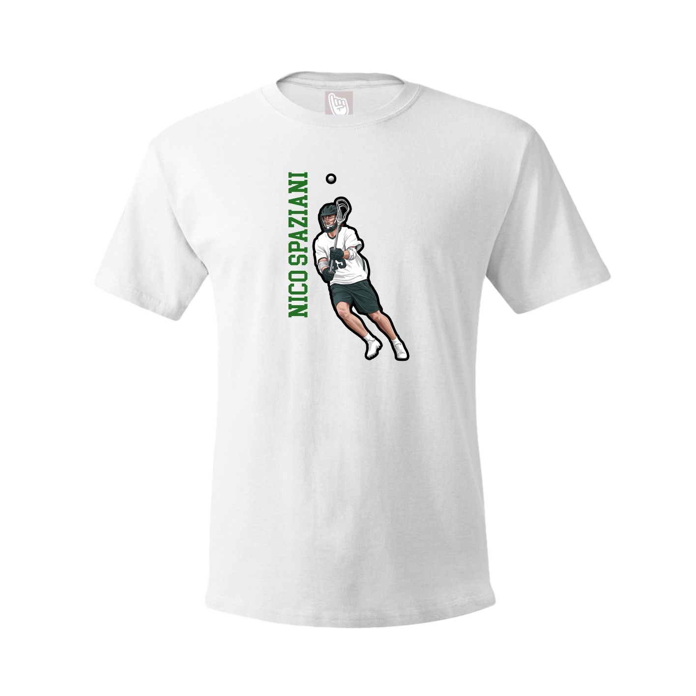Tee — Name Vertical in White